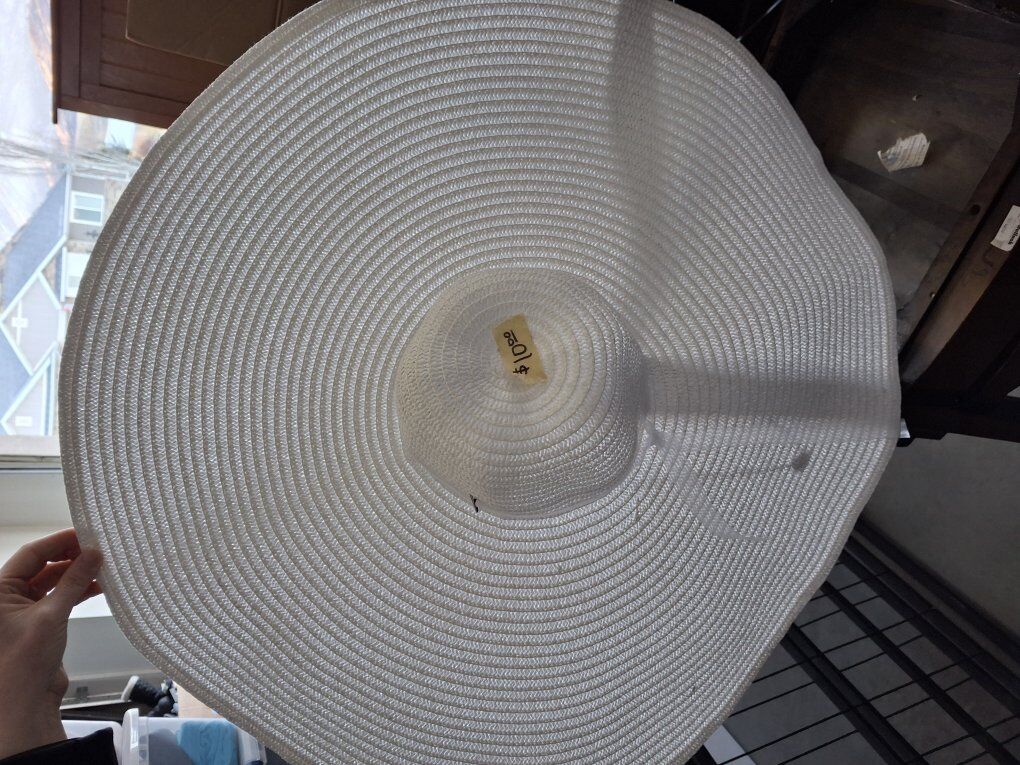 Large white beach hat