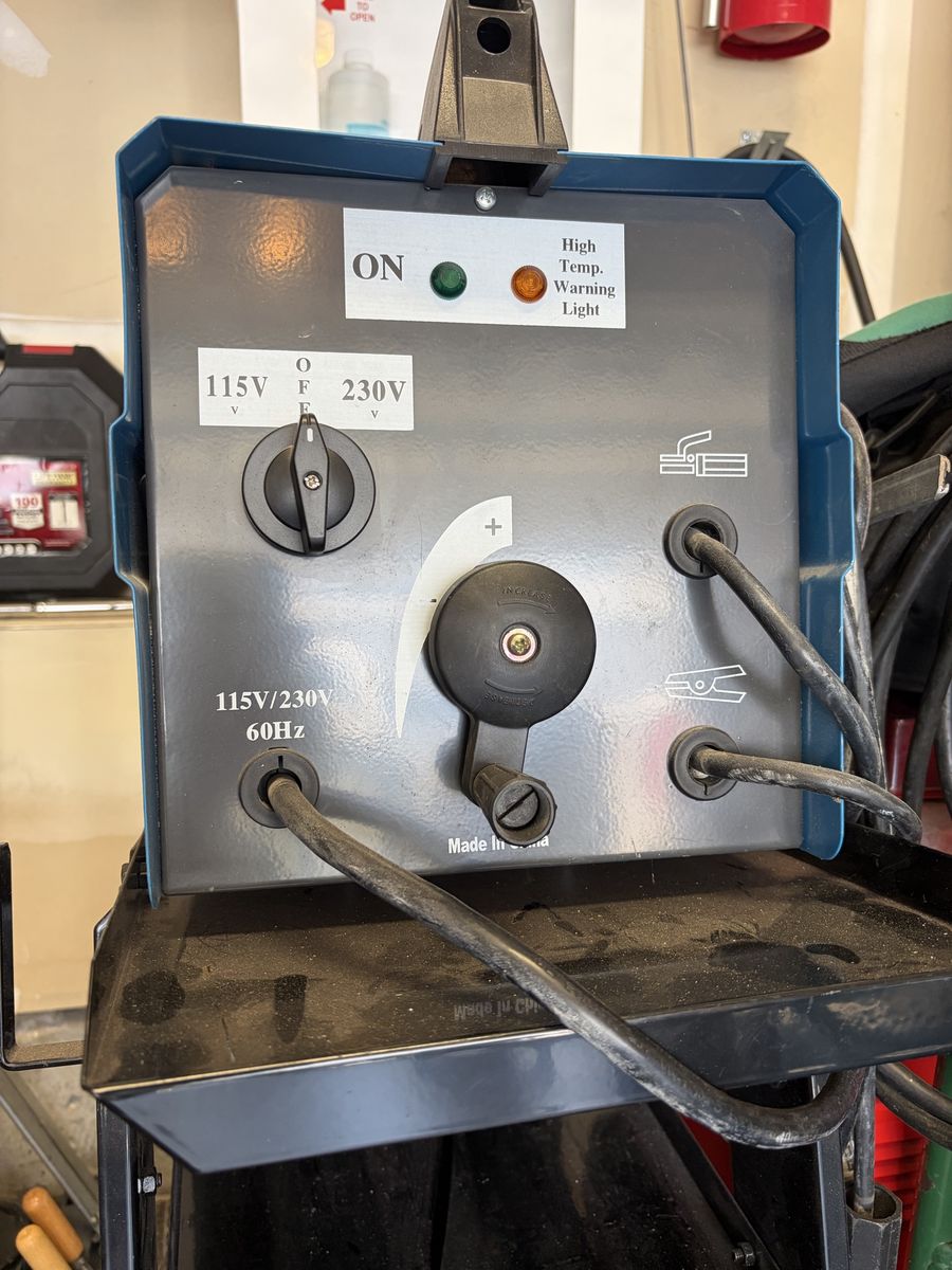 Chicago Electric Dual Voltage 115V/230V Arc Welder with Rolling Cart and Accessories