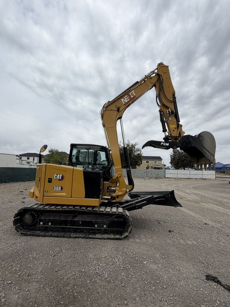 Cat 308, 80 Class Mini Excavator for Rent - Angle Blade and Thumb - New Machine