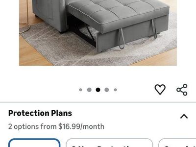 Gray Velvet Sofa Bed