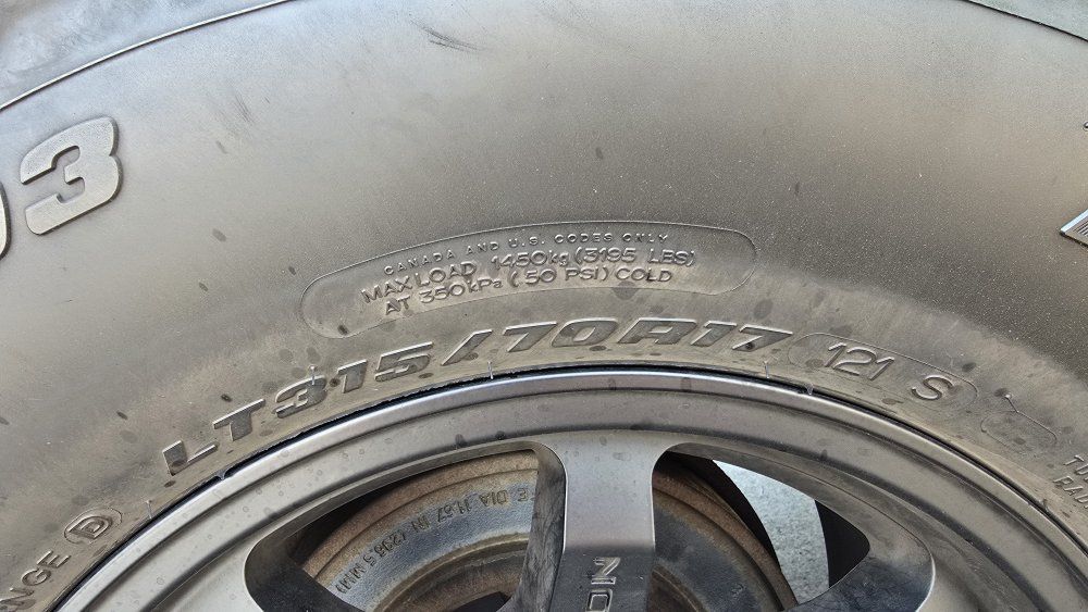 LT315/70R17 121 S Tire - Used, Great Tread
