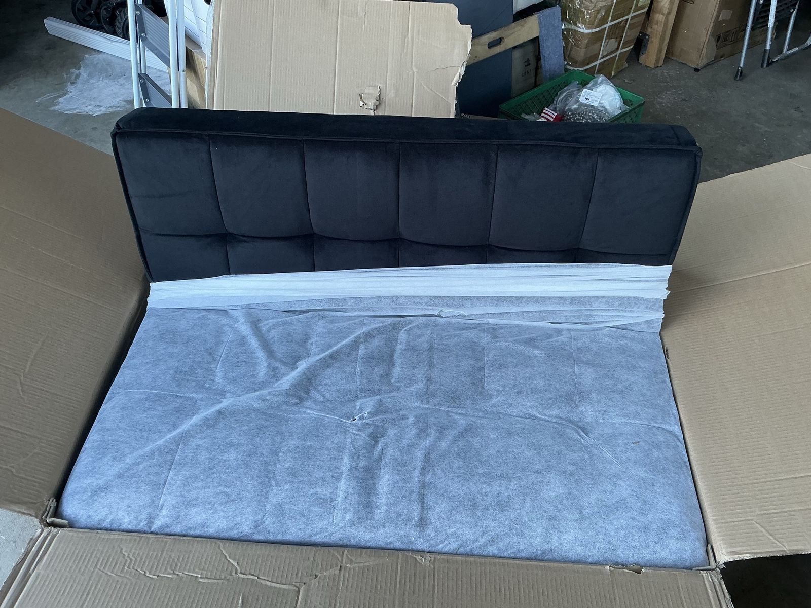 Black Velvet Convertible Sleeper Sofa Bed