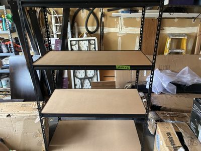 Medium -Duty Metal Storage Shelving Unit with Particle Board Shelves