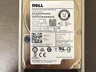 Dell 1.2TB 10K RPM SAS 12Gbps 2.5" HDD Enterprise Performance Hard Drive V8