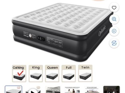 CALIFORNIA KING AIR MATTRESS PILLOW TOP WITH BUILT IN ELECTRIC PUMP air bed camping rv