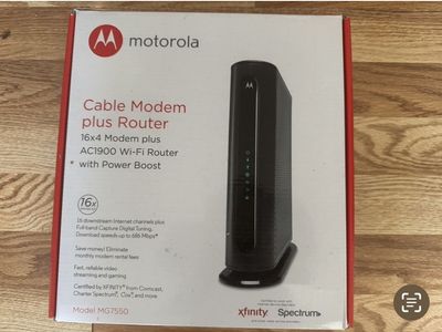 Motorola MG7550 16x4 Cable Modem plus AC1900 Wi-Fi Router with Power Boost