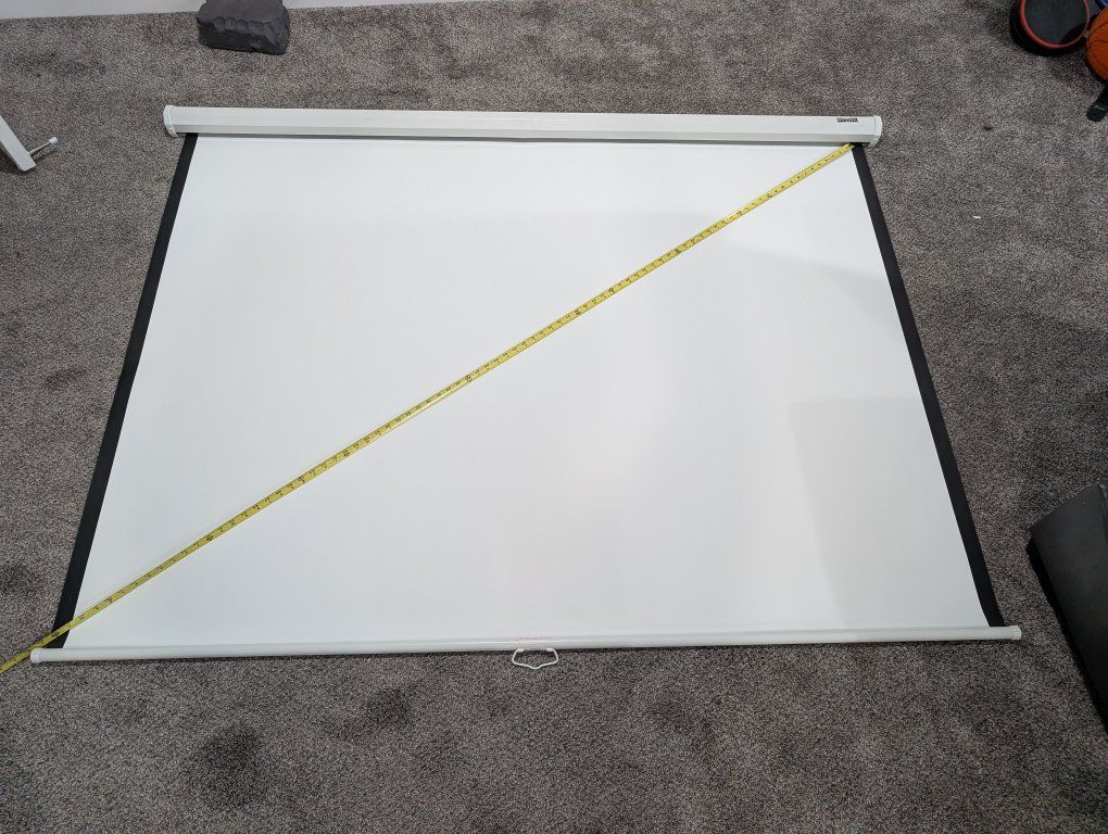 GAIA Projector Screen - Manual Pull-Down, 74" Wide, 84" Diagonal, White Matte, Wall/Ceiling Mountable