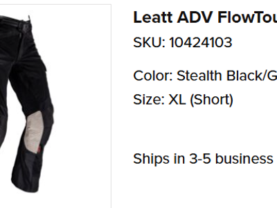 Leatt Flow Tour 5.5 ADV pants XL Short