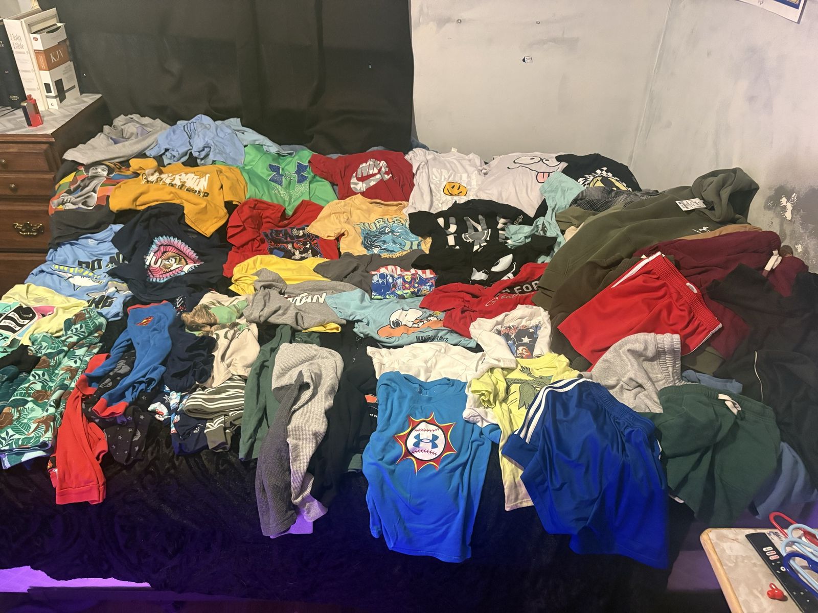 Large Lot of Boy's Clothing: Adidas, Disney, Marvel, Nike, UA - Sizes 6-8
