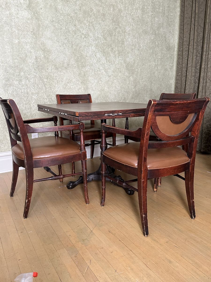 Vintage Drop Leaf Dining Table Set 