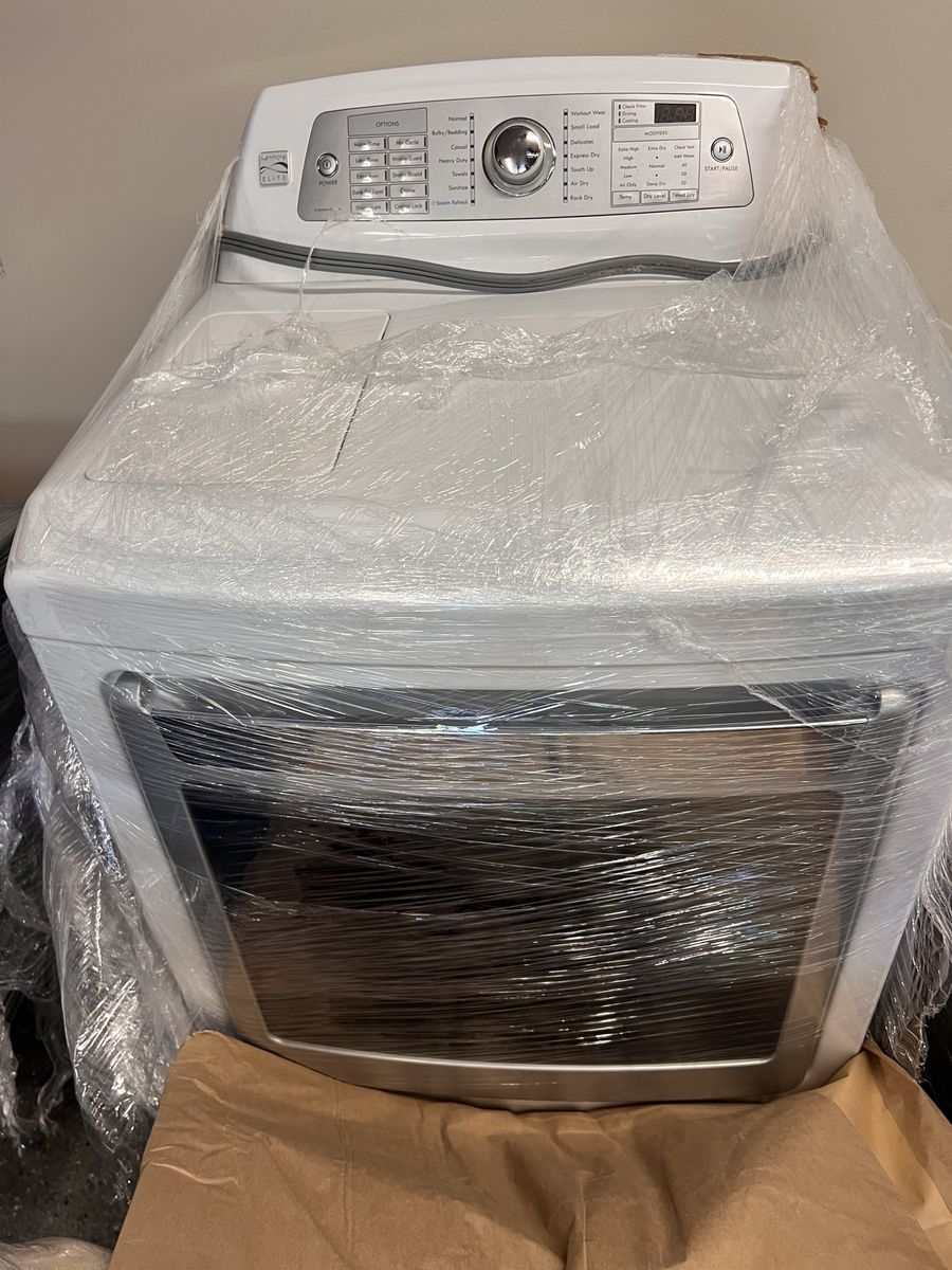 Kenmore Elite White Electric Dryer with Steam Refresh