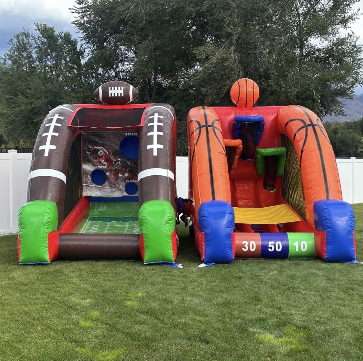 12ft tall inflatable basketball and football combo