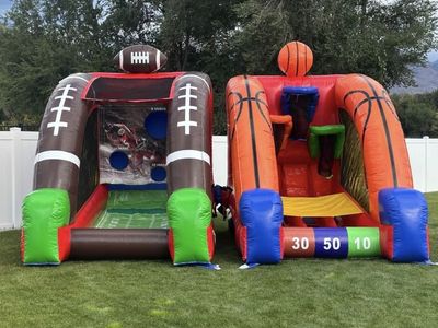 12ft tall inflatable basketball and football combo