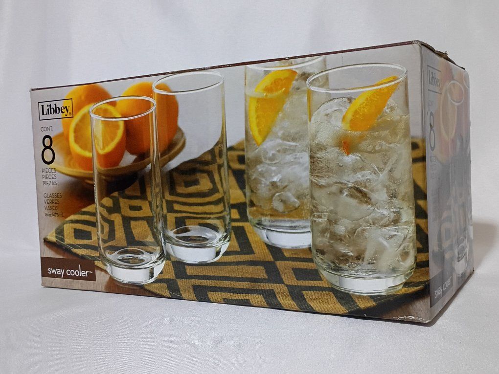 NEW Libbey Sway Cooler Glass Set – 8 Piece (16 oz)