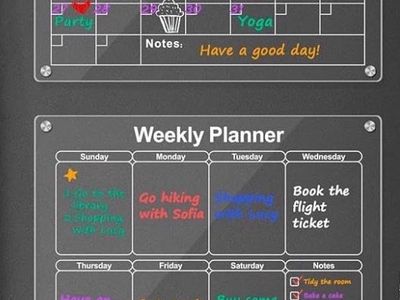 2 pack Magnetic Dry Erase Calendar & Weekly Planner for Fridge, File Cabinet, new