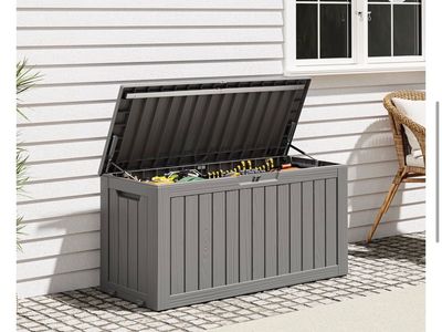 Brand new Outdoor Storage Deck Box Resin Waterproof UV Protected 120 Gallon Patio Garden Storage Bin