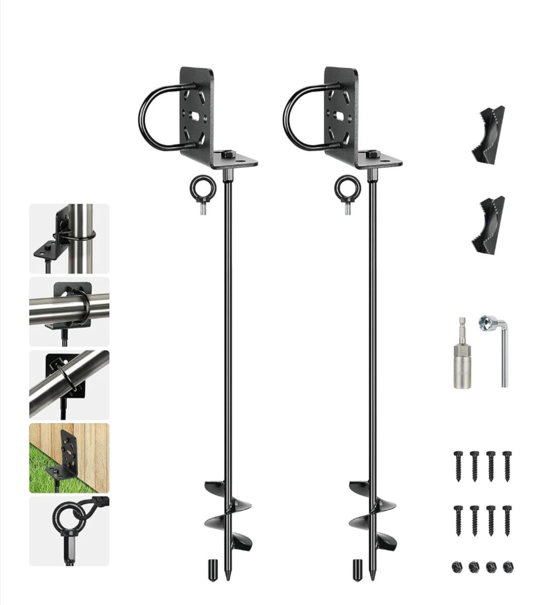 New, Ground Anchors Screw in - Heavy Duty Stakes