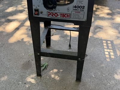 Pro-Tech I4002 Table Saw - Portable, 10 Amp, with Stand