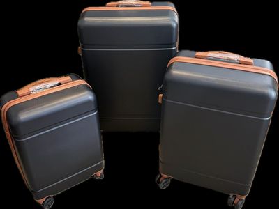 3 Piece Black Hard Shell Luggage Set