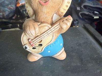 Vintage Pendelfin Ceramic Rabbit Figurine with Sombrero & Guitar - Kitschy Home Decor Collectible