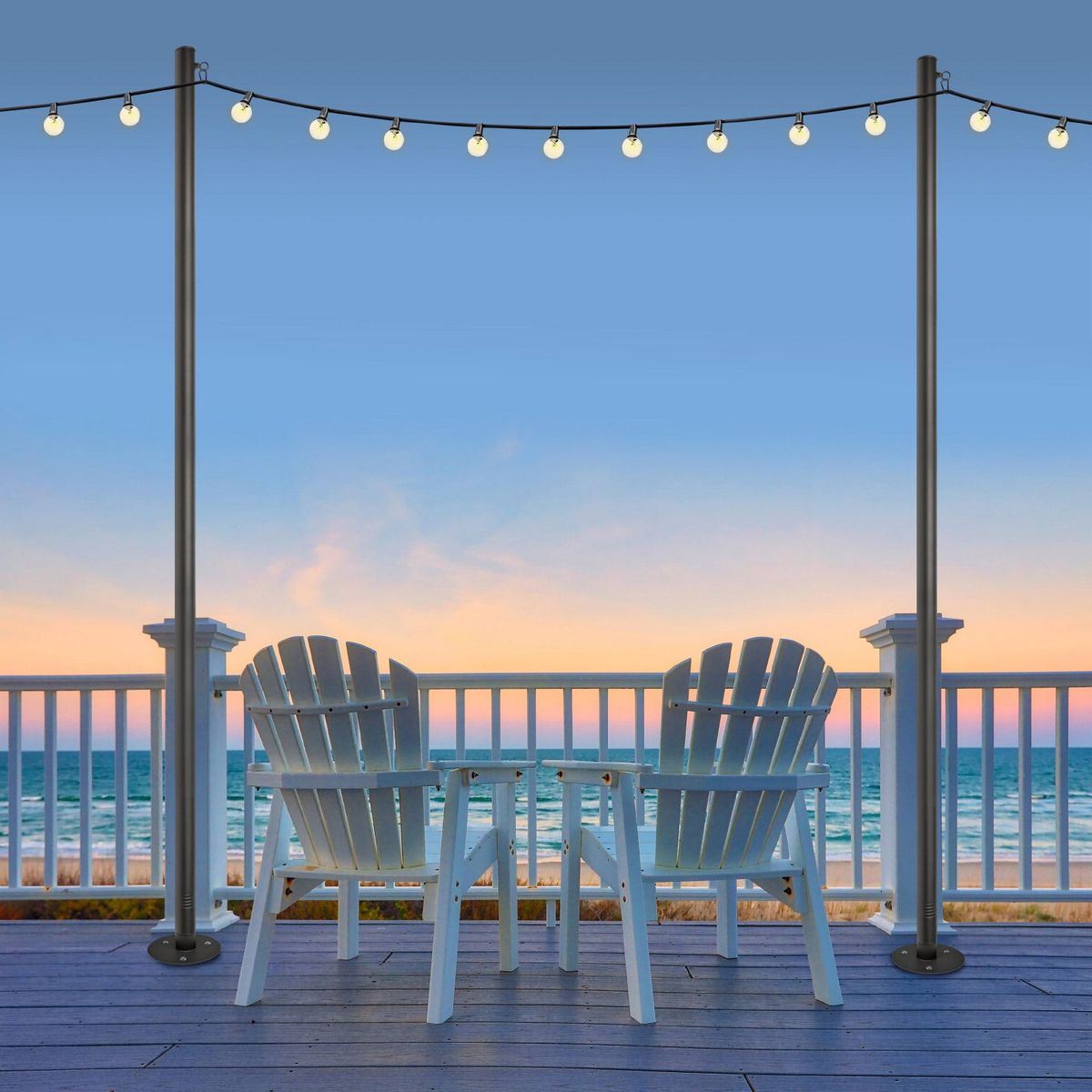 Excello Global Products 10 ft. String Light Pole, 2-pack 1806351 #106164