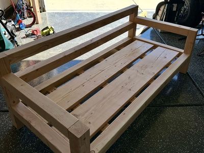 Solid wood cedar outdoor couch Twin sized mattress