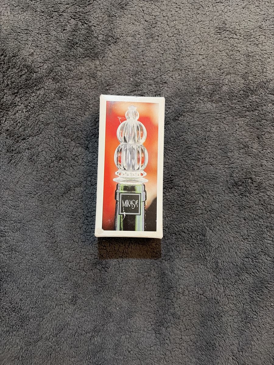 Mikasa Crystal Wine Bottle Stopper - New in Box - Elegant Barware
