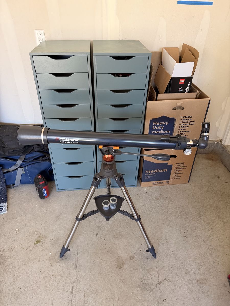 Celestron AstroMaster 70 EQ Telescope with 10mm & 20mm Eyepieces, 3x Barlow Lens