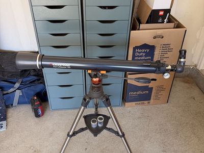 Celestron AstroMaster 70 EQ Telescope with 10mm & 20mm Eyepieces, 3x Barlow Lens