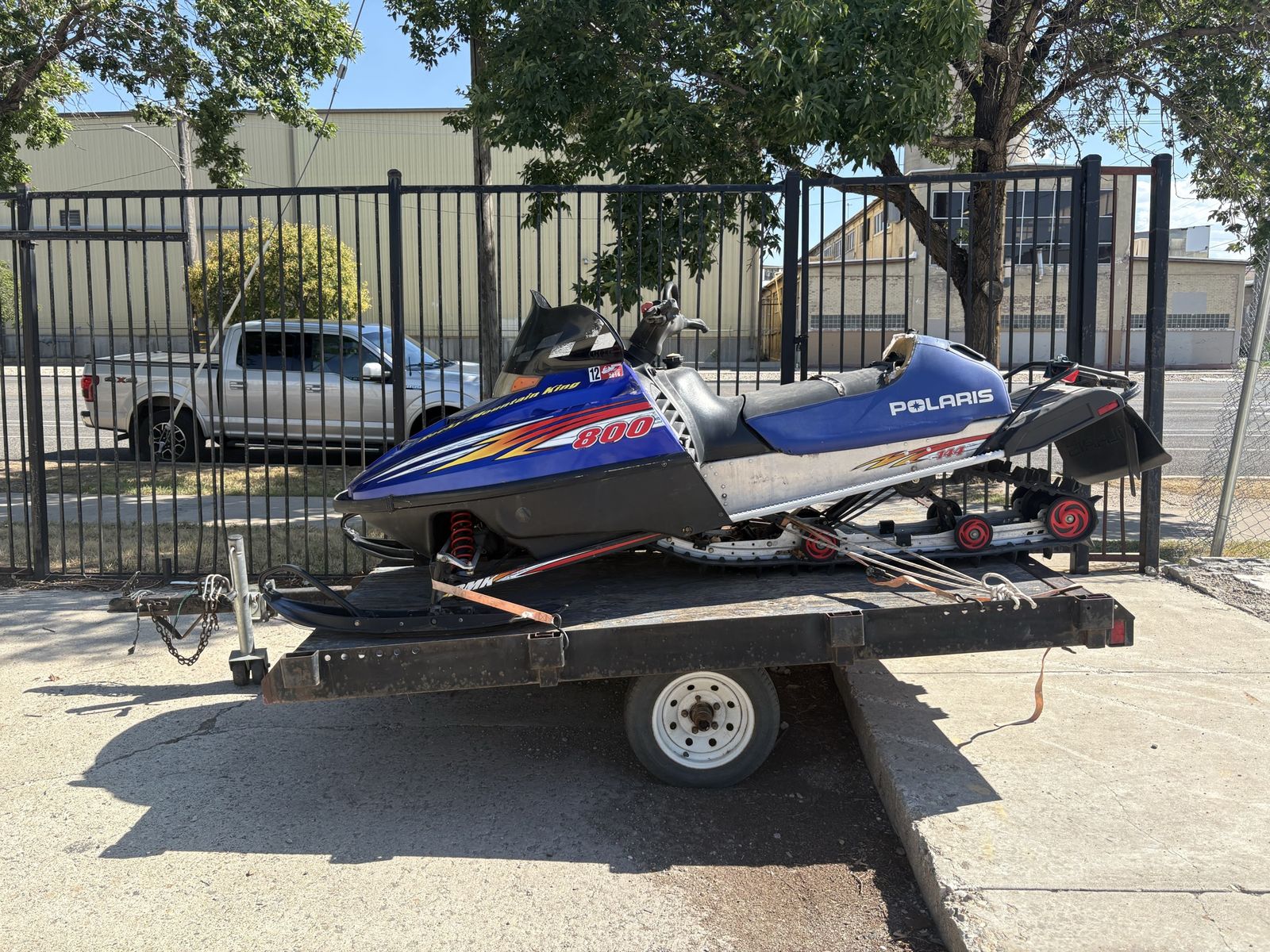 Polaris Mountain King 800 Sled and Tilt Trailer