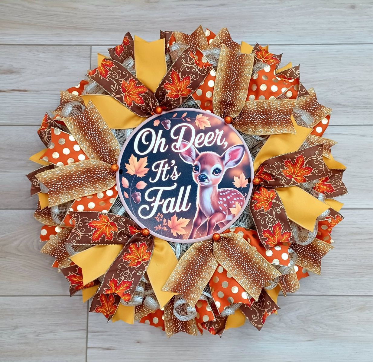 24" Fall Deer Wreath