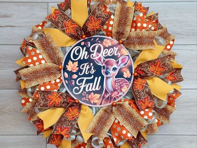 24" Fall Deer Wreath