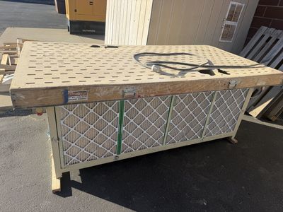 Industrial Downdraft Sanding Table with Dual Blower Motors & 4 Intake Filters - Large Perforated Work Surface