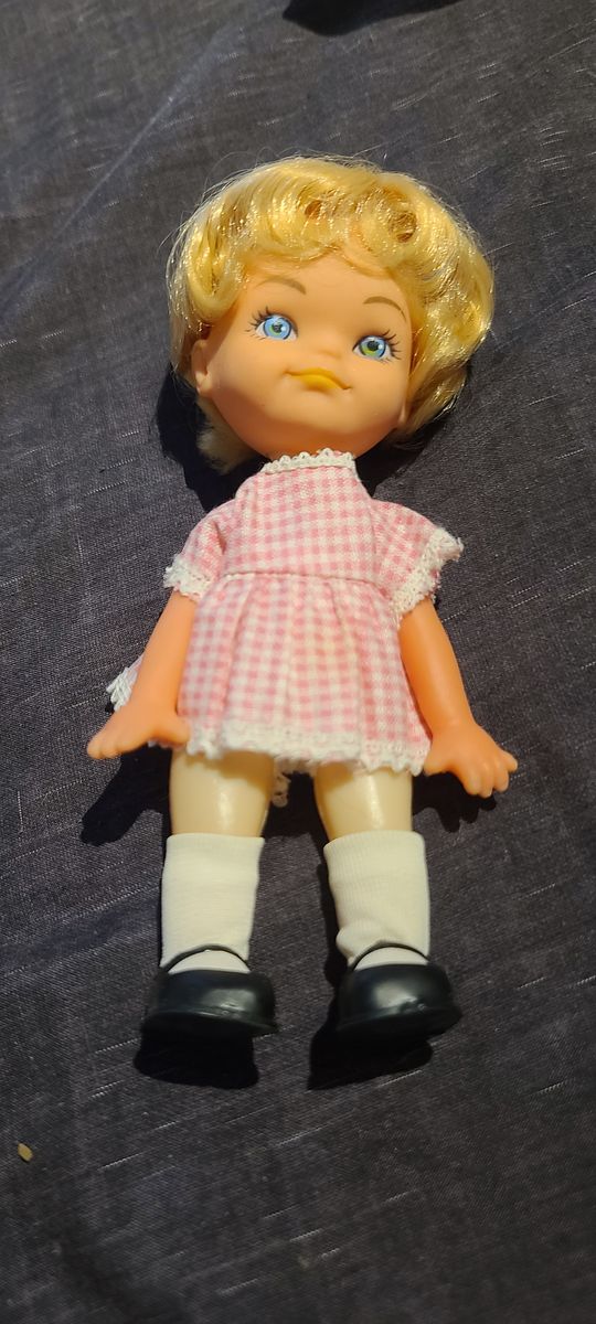 Vtg Tiny Terry Doll Clone  4.5” Side Glance Blond Hong Kong