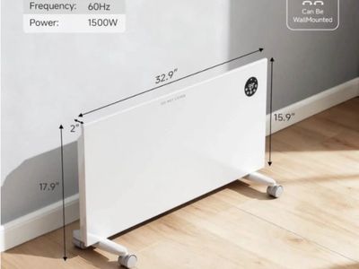 Brand new Mica Space Heater 1500W Portable Electric Convection Panel Heater with Thermostat & Remote