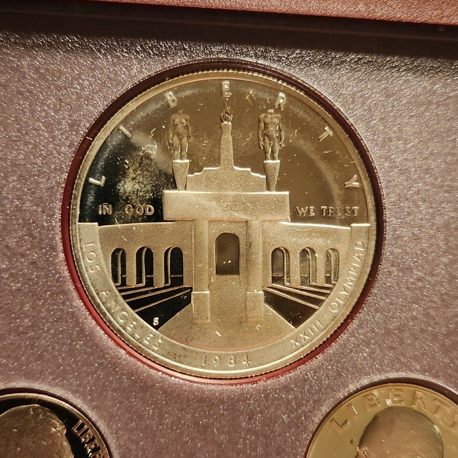 1984 US Mint Prestige Proof Set Olympic Silver Dollar OGP and COA!
