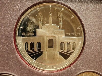 1984 US Mint Prestige Proof Set Olympic Silver Dollar OGP and COA!