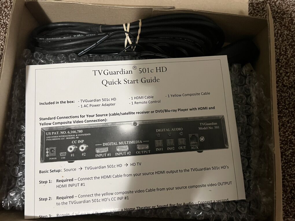 TV Guardian HD 501-C Foul Language Filter, NIB