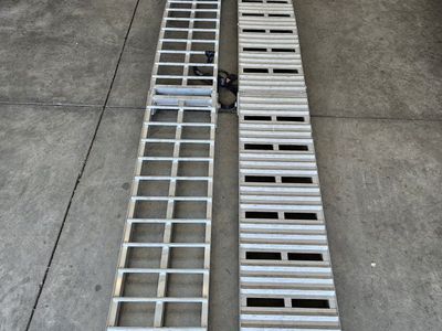 Heavy-Duty Aluminum Loading Ramps - Pair for ATV, Motorcycle, Lawn Mower - 84 inch