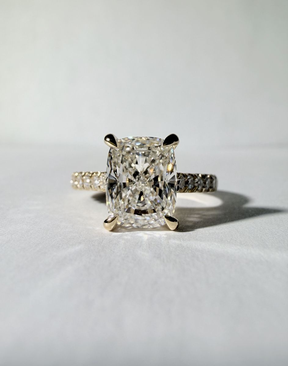 Elongated Cushion Cut Lab Grown Diamond Ring