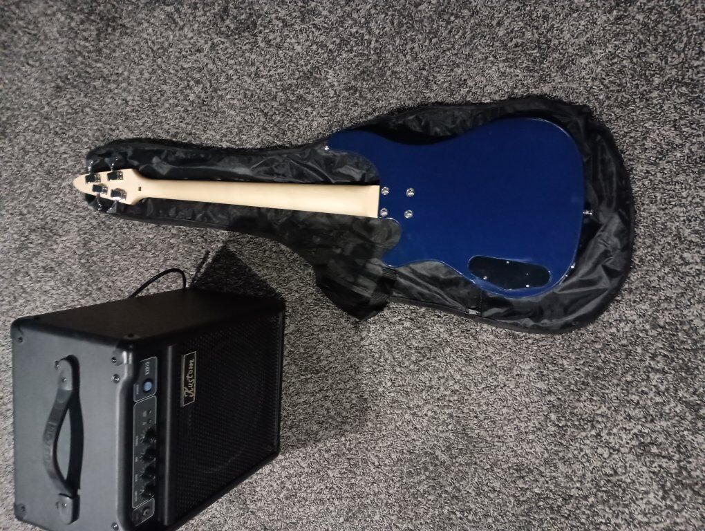 Blue Bass Guitar