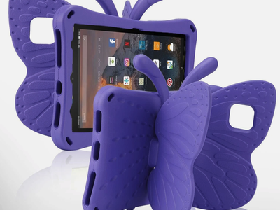 Kids Butterfly EVA Case for Amazon Fire HD 8 & 8 Plus 10th Gen 2020 Purple