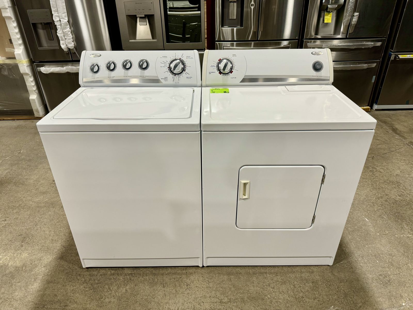 WHIRLPOOL WASHER AND DRYER SET WITH WARRANTY