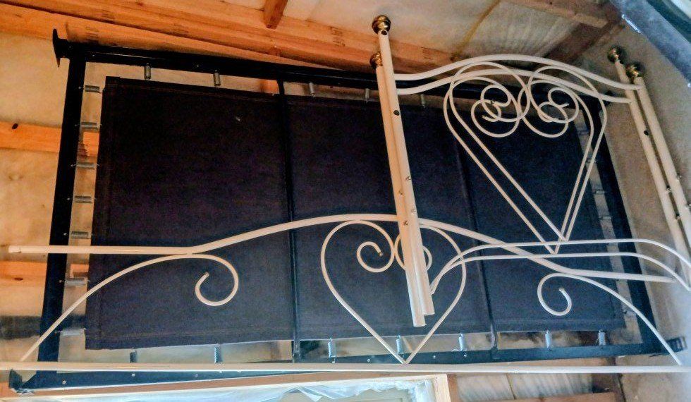 Wrought Iron Bed Frame with Scroll Design and Mattress Set