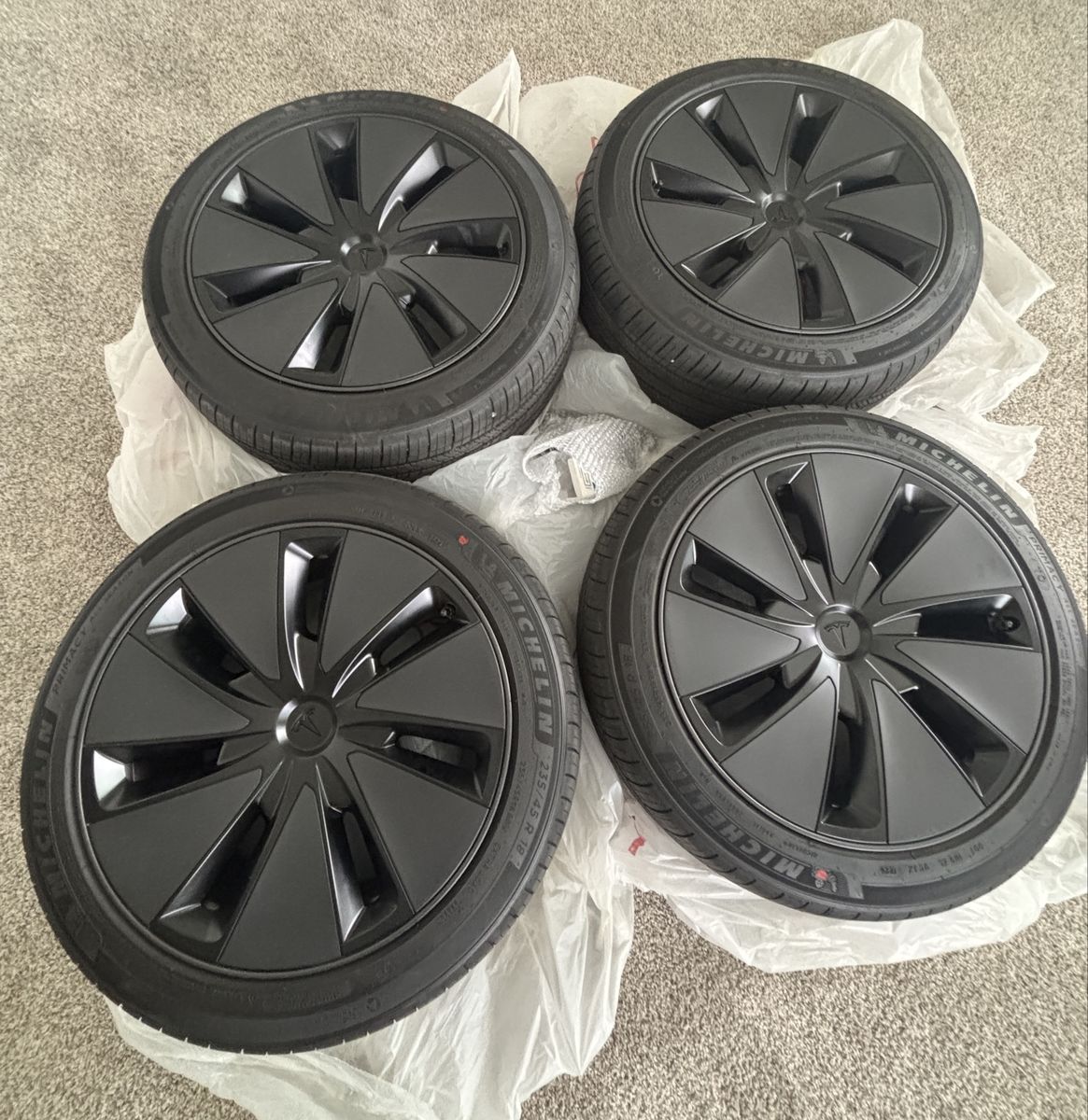 Tesla Model 3 18" Aero Wheels with Michelin Primacy All-Season Tires - Set of 4