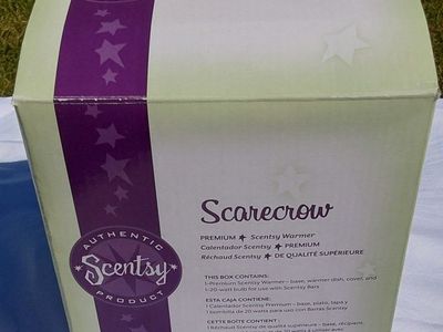 Scentsy Scarecrow Premium Warmer with Red Hat & Sunflower Accent - New in Box Fall Decor