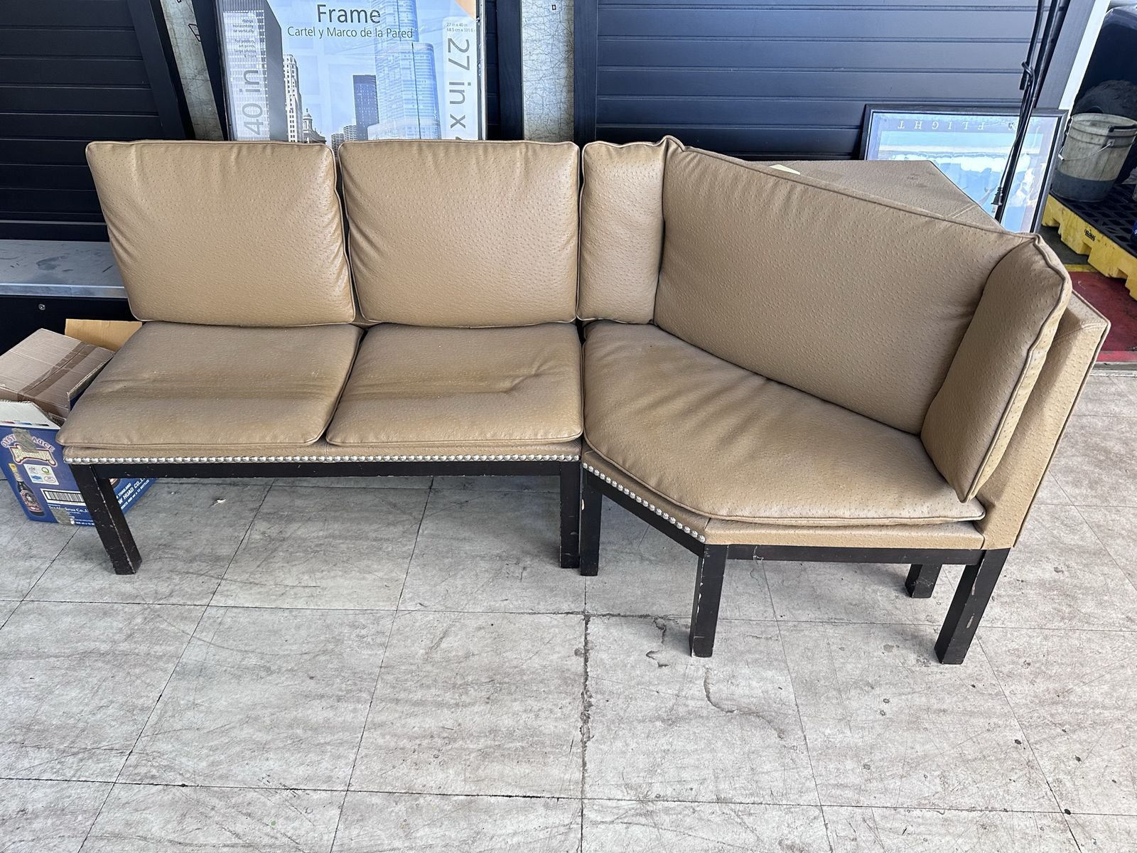 2-Piece Sectional Couch – Ostrich Print – Great for Office, Lounge, or Man Cave