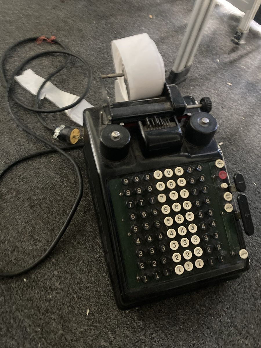 Vintage Electric Adding Machine Calculator with Paper Roll