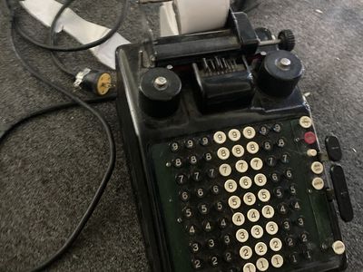 Vintage Electric Adding Machine Calculator with Paper Roll