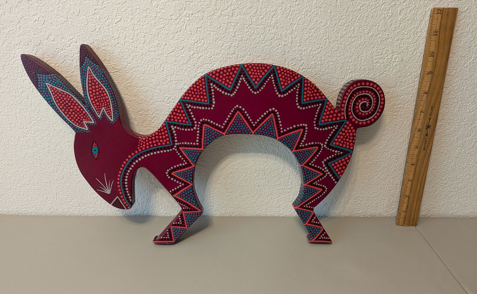 alebrije rabbit on copal wood by artist susan bosse 1994